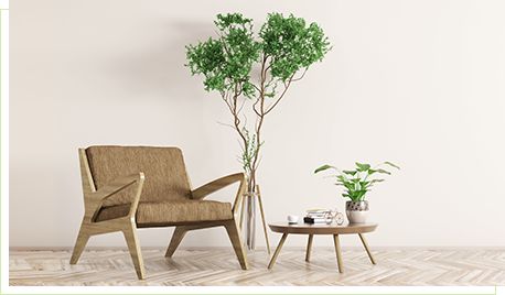 ソファと観葉植物とサイドテーブル